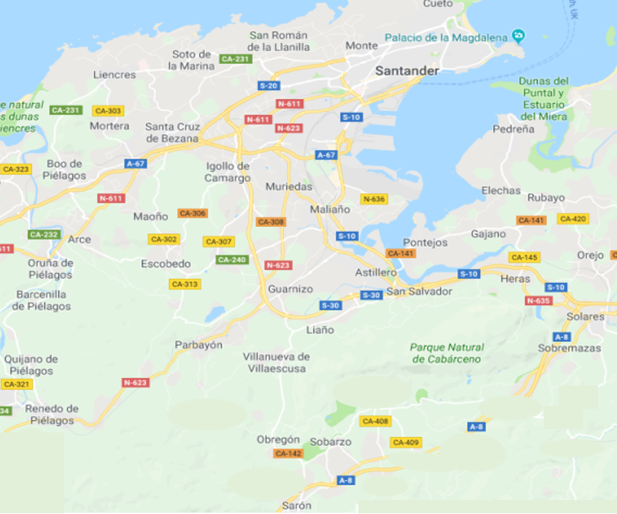 mapa domiciliaria Santander